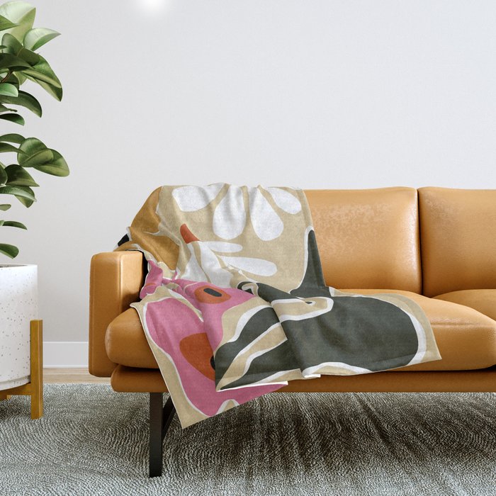 70's Retro garden   Throw Blanket