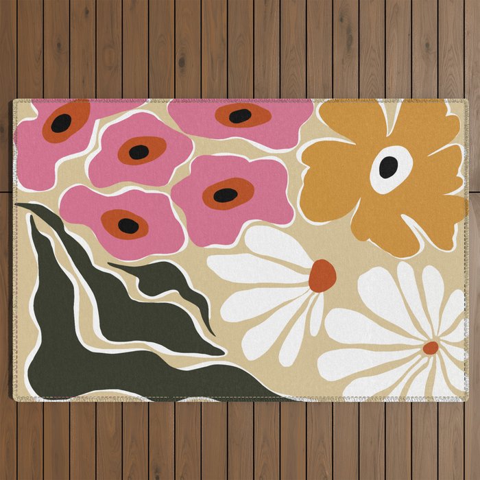 70's Retro garden   Outdoor Rug