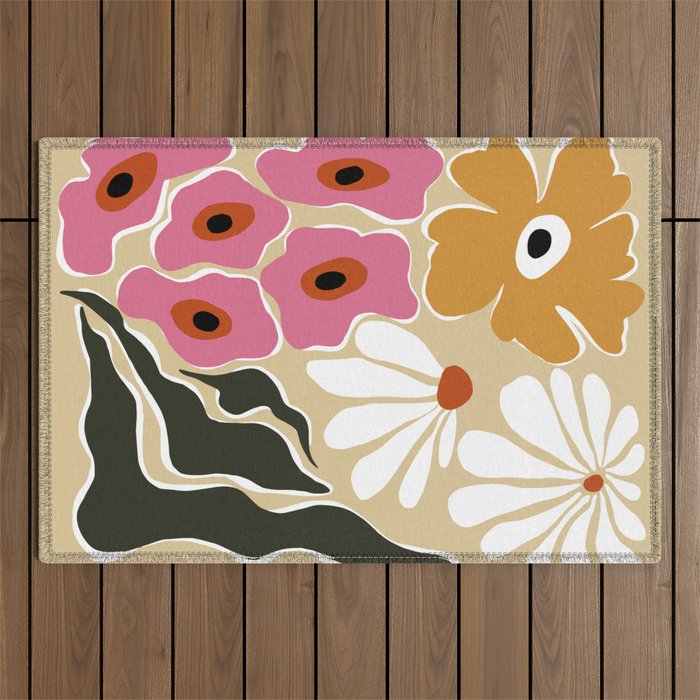 70's Retro garden   Outdoor Rug