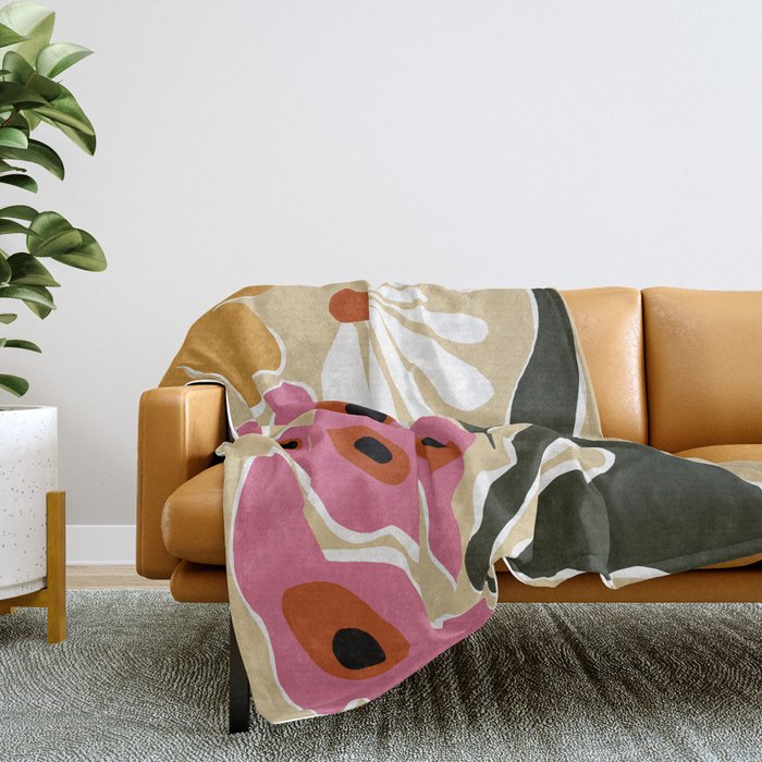 70's Retro garden   Throw Blanket