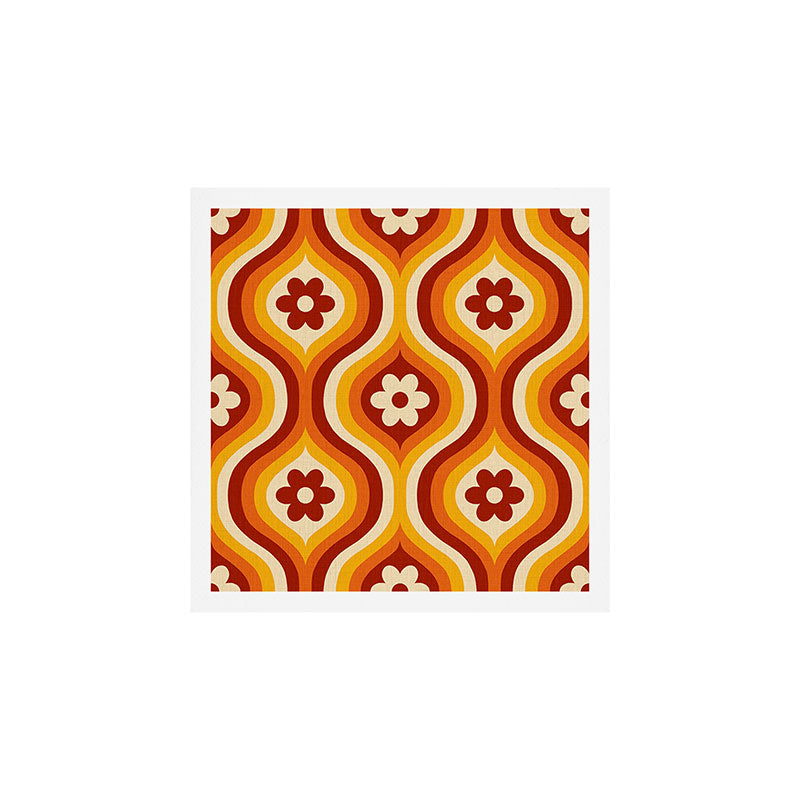 70s Groovy Daisy Ovals Pattern Art Print