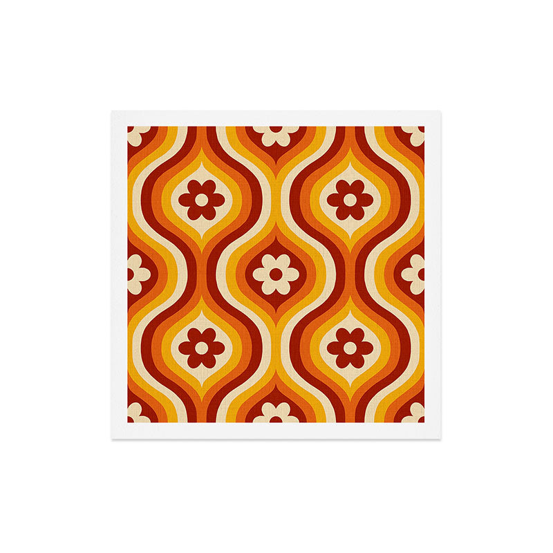 70s Groovy Daisy Ovals Pattern Art Print