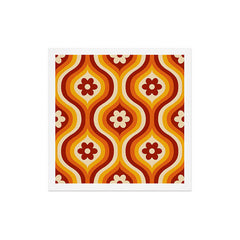 70s Groovy Daisy Ovals Pattern Art Print