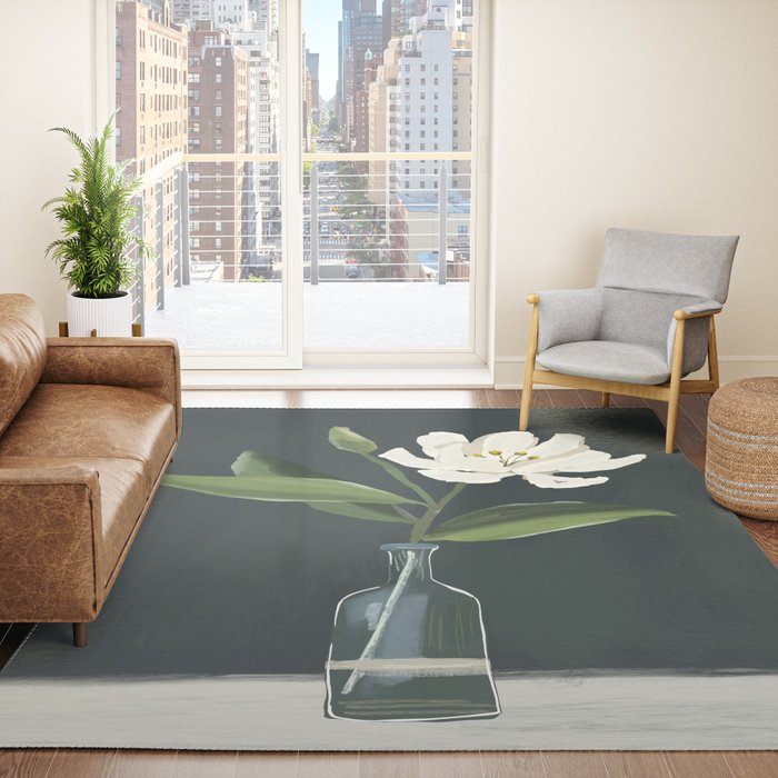 A flower in a vase Rug