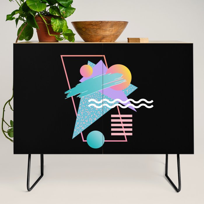 80s Retrowave Design - Memphis Pattern 135 Credenza
