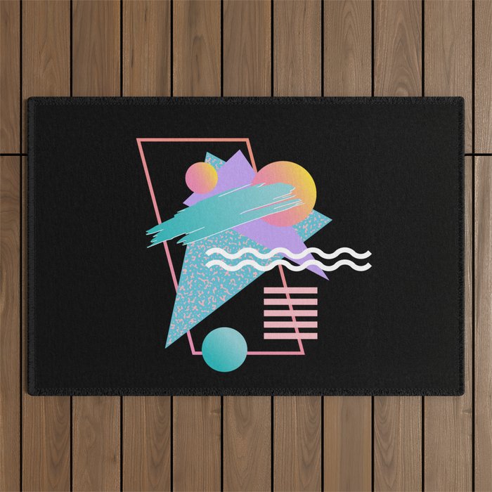 80s Retrowave Design - Memphis Pattern 135 Outdoor Rug