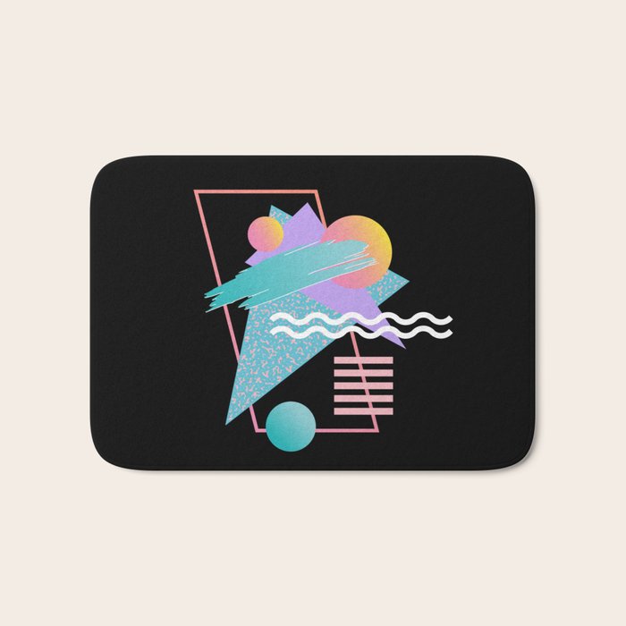 80s Retrowave Design - Memphis Pattern 135 Bath Mat