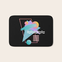 80s Retrowave Design - Memphis Pattern 135 Bath Mat