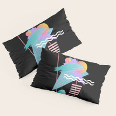 80s Retrowave Design - Memphis Pattern 135 Pillow Sham