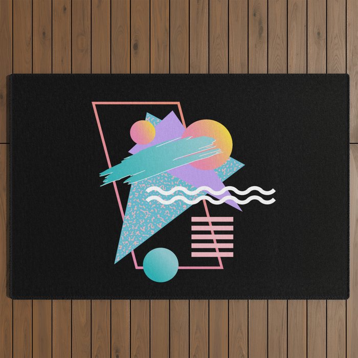 80s Retrowave Design - Memphis Pattern 135 Outdoor Rug