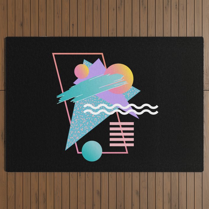 80s Retrowave Design - Memphis Pattern 135 Outdoor Rug