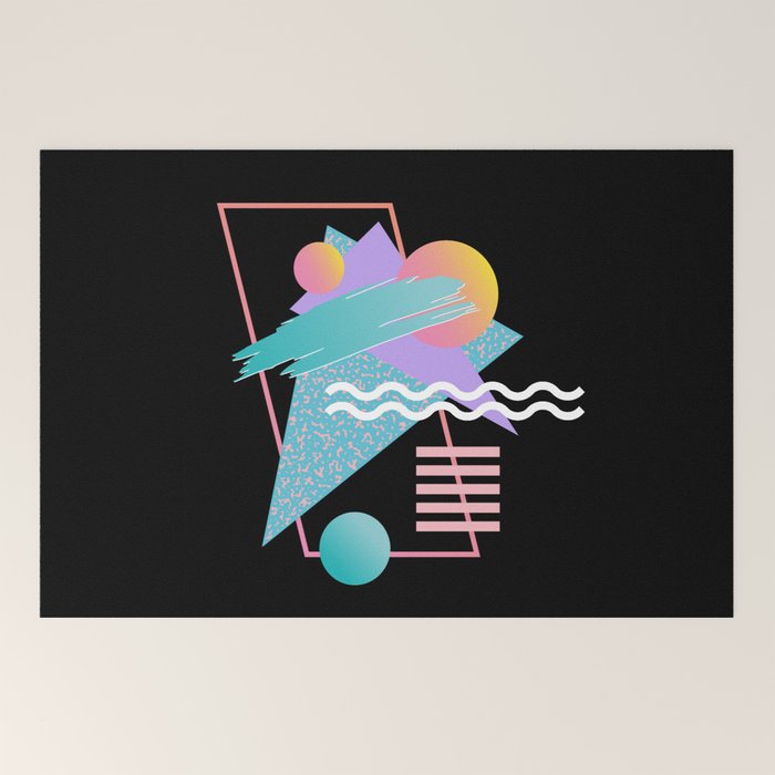 80s Retrowave Design - Memphis Pattern 135 Welcome Mat