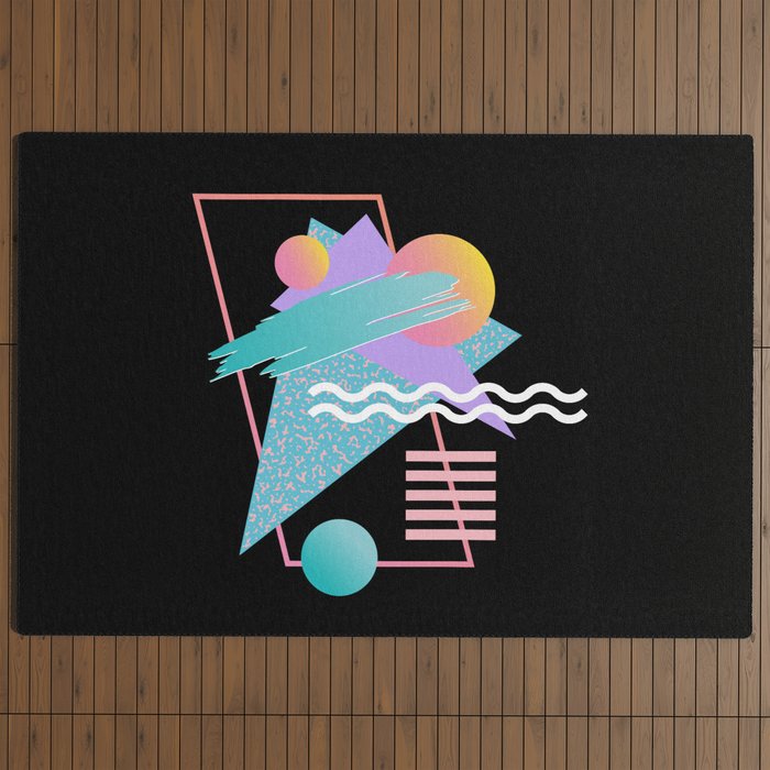 80s Retrowave Design - Memphis Pattern 135 Outdoor Rug