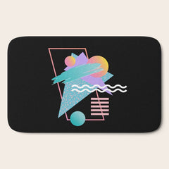 80s Retrowave Design - Memphis Pattern 135 Bath Mat