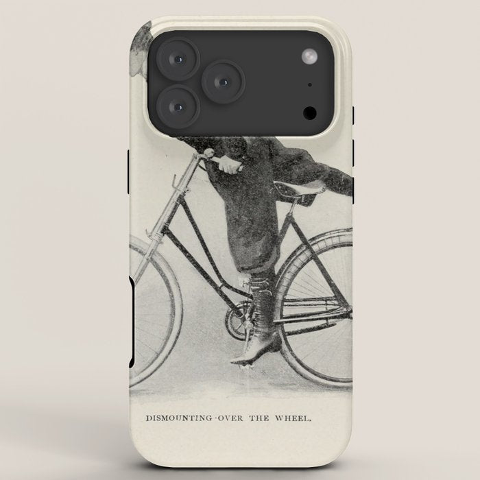 "Dismounting Over the Wheel" from "Bicycling for Ladies" by Maria E. Ward, 1896 iPhone Case