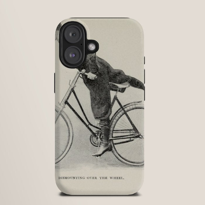 "Dismounting Over the Wheel" from "Bicycling for Ladies" by Maria E. Ward, 1896 iPhone Case