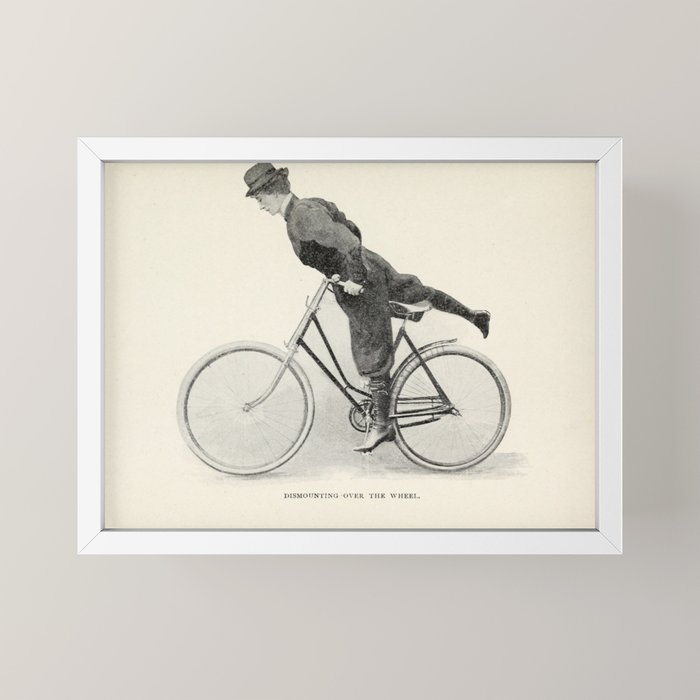 "Dismounting Over the Wheel" from "Bicycling for Ladies" by Maria E. Ward, 1896 Mini Art Print