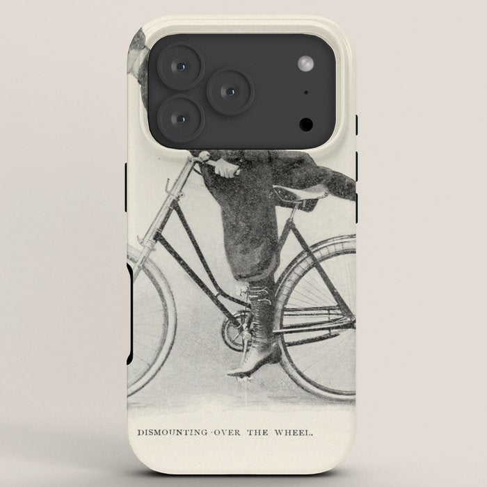 "Dismounting Over the Wheel" from "Bicycling for Ladies" by Maria E. Ward, 1896 iPhone Case