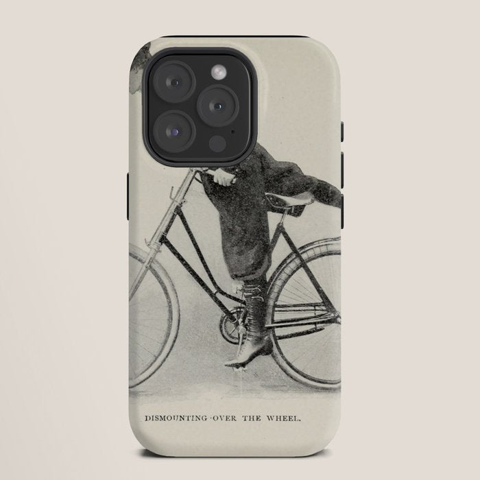 "Dismounting Over the Wheel" from "Bicycling for Ladies" by Maria E. Ward, 1896 iPhone Case