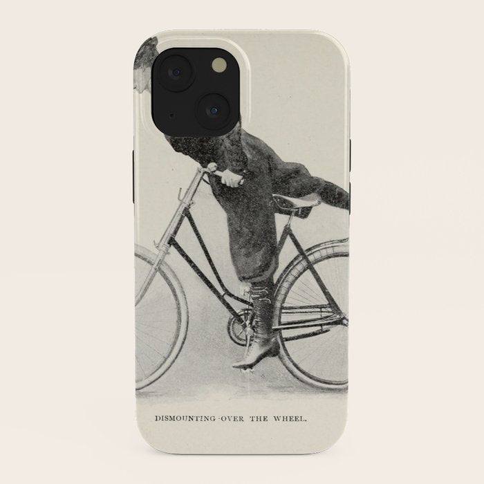 "Dismounting Over the Wheel" from "Bicycling for Ladies" by Maria E. Ward, 1896 iPhone Case
