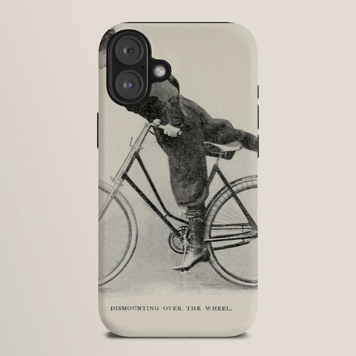 "Dismounting Over the Wheel" from "Bicycling for Ladies" by Maria E. Ward, 1896 iPhone Case