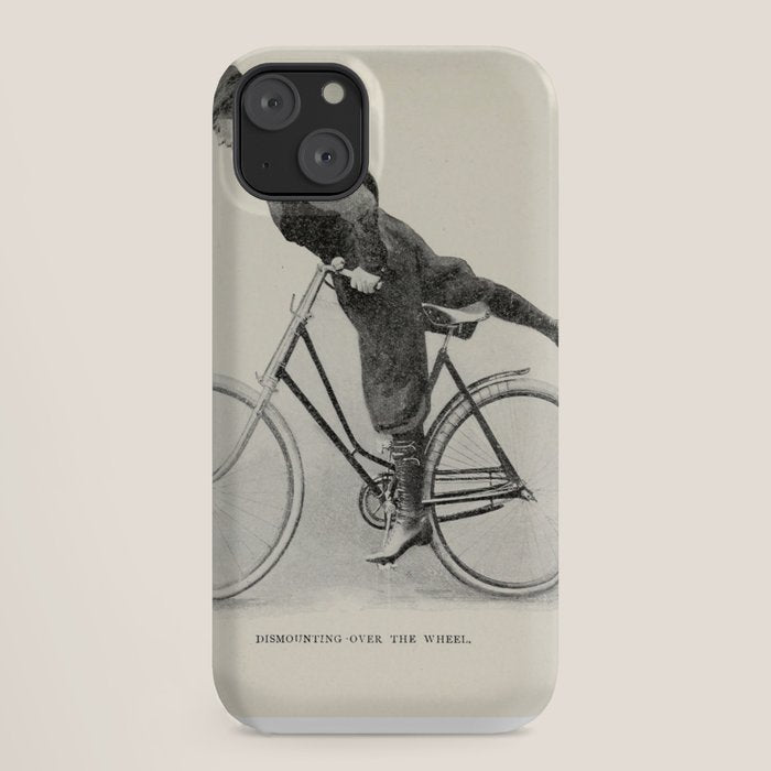 "Dismounting Over the Wheel" from "Bicycling for Ladies" by Maria E. Ward, 1896 iPhone Case