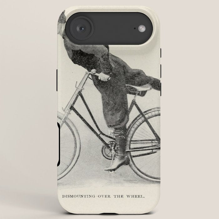 "Dismounting Over the Wheel" from "Bicycling for Ladies" by Maria E. Ward, 1896 iPhone Case