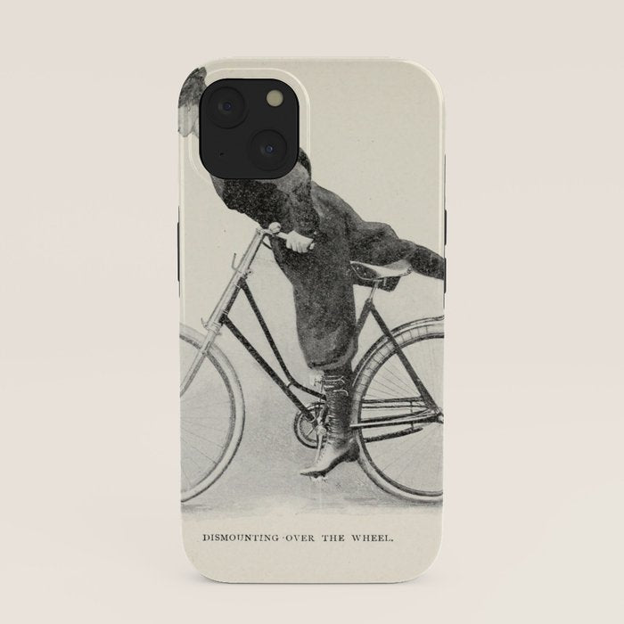 "Dismounting Over the Wheel" from "Bicycling for Ladies" by Maria E. Ward, 1896 iPhone Case