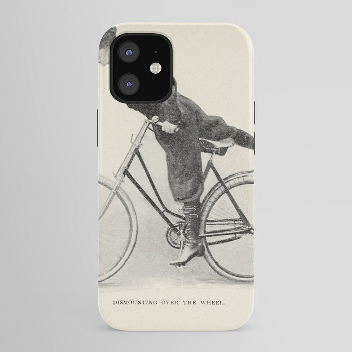 "Dismounting Over the Wheel" from "Bicycling for Ladies" by Maria E. Ward, 1896 iPhone Case