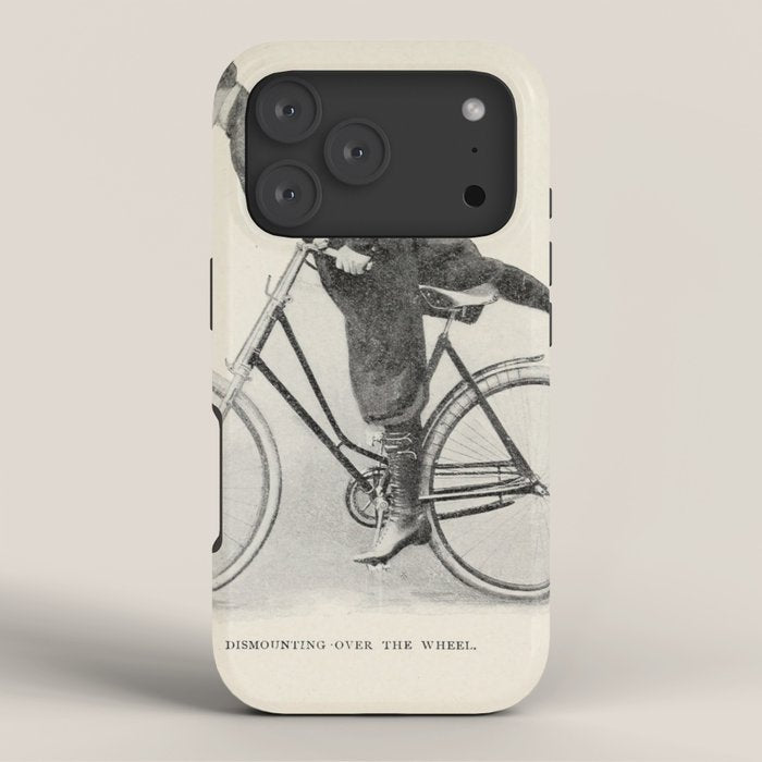 "Dismounting Over the Wheel" from "Bicycling for Ladies" by Maria E. Ward, 1896 iPhone Case