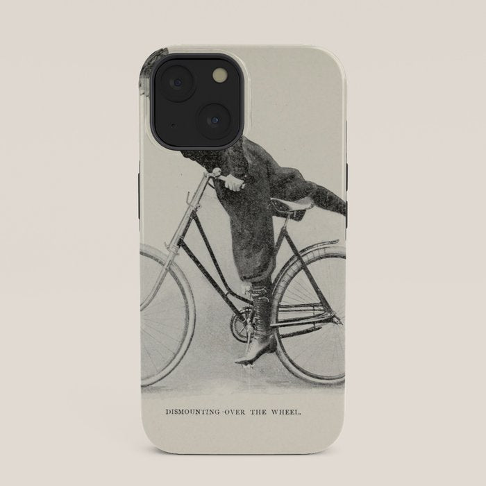 "Dismounting Over the Wheel" from "Bicycling for Ladies" by Maria E. Ward, 1896 iPhone Case
