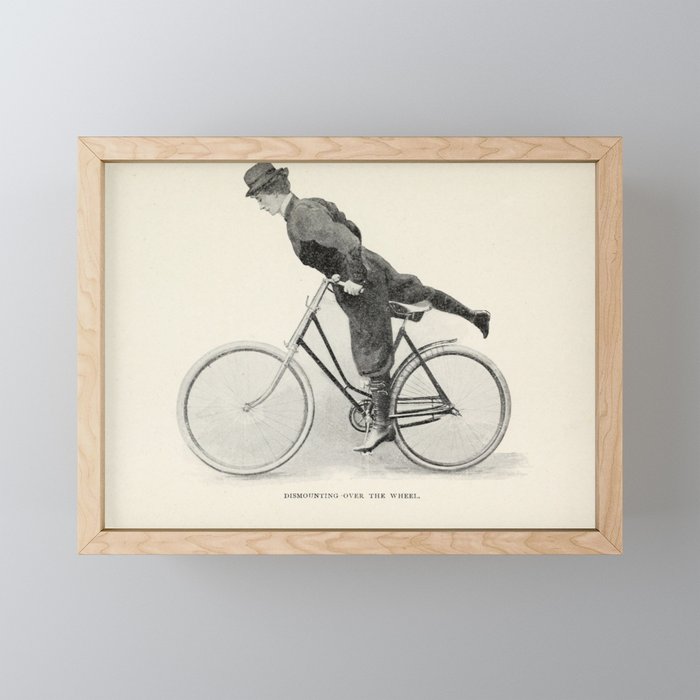 "Dismounting Over the Wheel" from "Bicycling for Ladies" by Maria E. Ward, 1896 Mini Art Print
