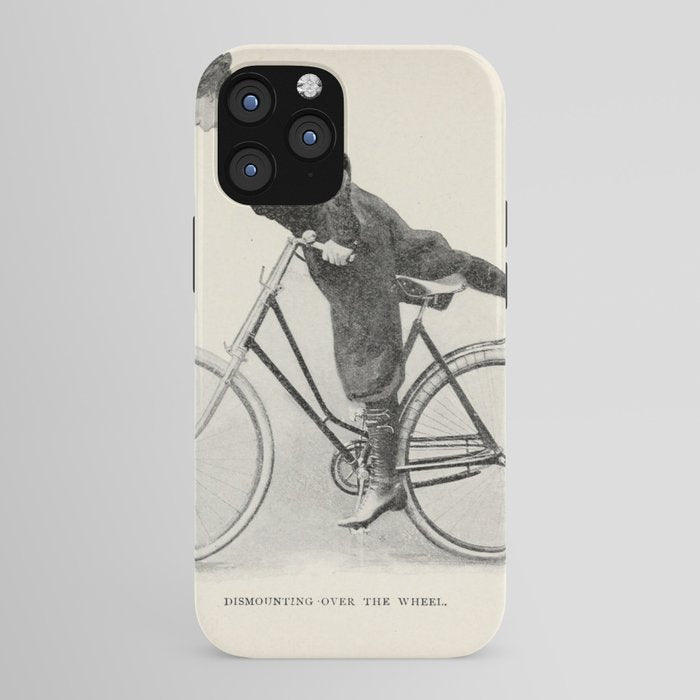 "Dismounting Over the Wheel" from "Bicycling for Ladies" by Maria E. Ward, 1896 iPhone Case
