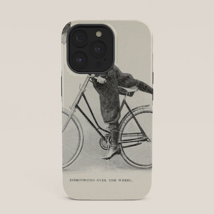 "Dismounting Over the Wheel" from "Bicycling for Ladies" by Maria E. Ward, 1896 iPhone Case
