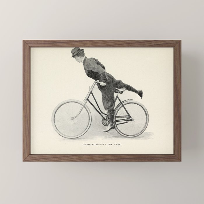 "Dismounting Over the Wheel" from "Bicycling for Ladies" by Maria E. Ward, 1896 Mini Art Print