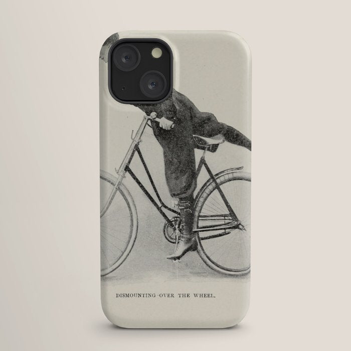 "Dismounting Over the Wheel" from "Bicycling for Ladies" by Maria E. Ward, 1896 iPhone Case