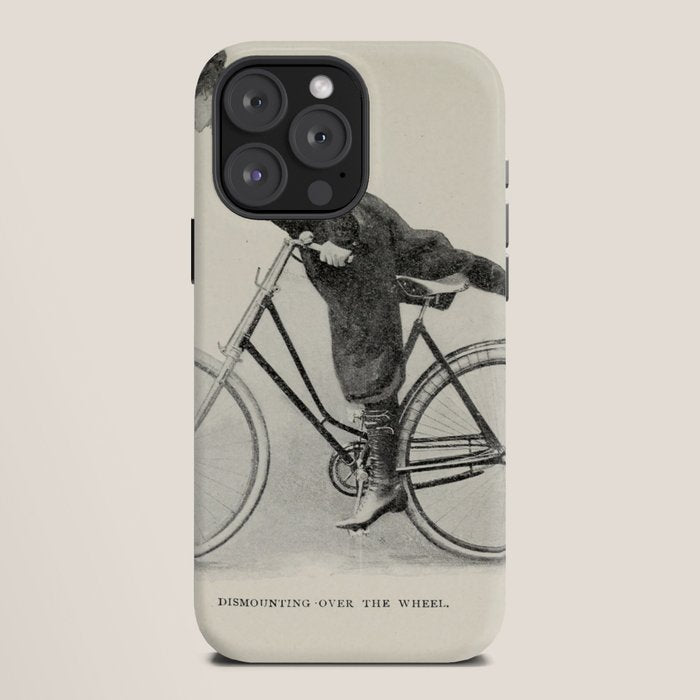 "Dismounting Over the Wheel" from "Bicycling for Ladies" by Maria E. Ward, 1896 iPhone Case