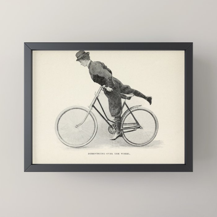"Dismounting Over the Wheel" from "Bicycling for Ladies" by Maria E. Ward, 1896 Mini Art Print