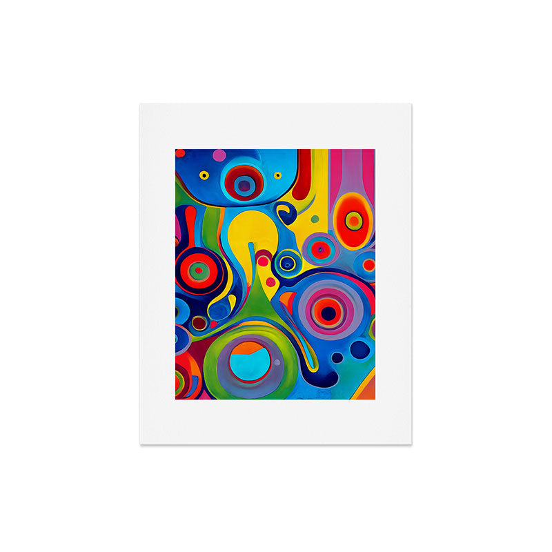 1960s Funky Psychedelic Abstract Art Print