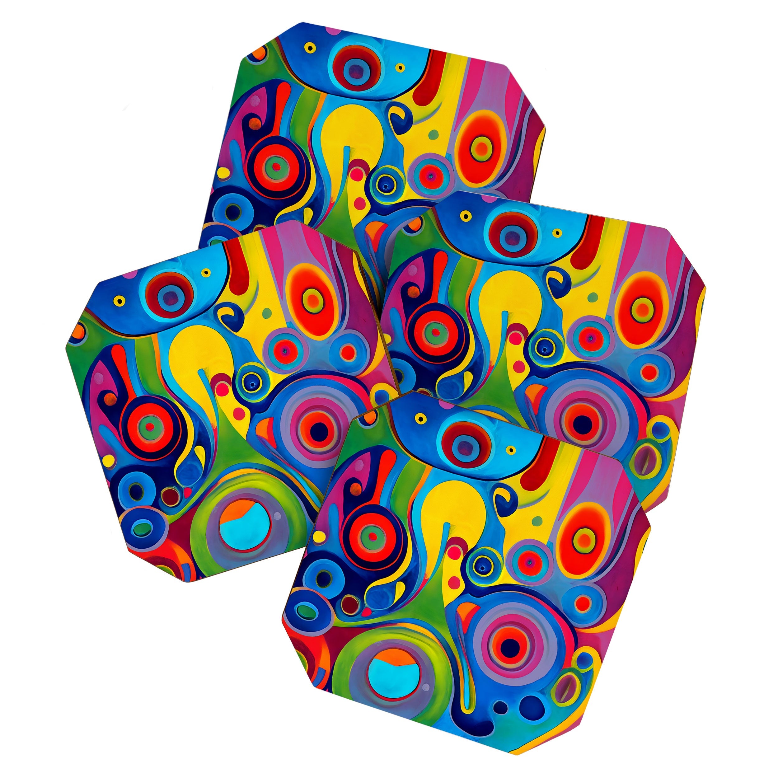 1960s Funky Psychedelic Abstract Coaster