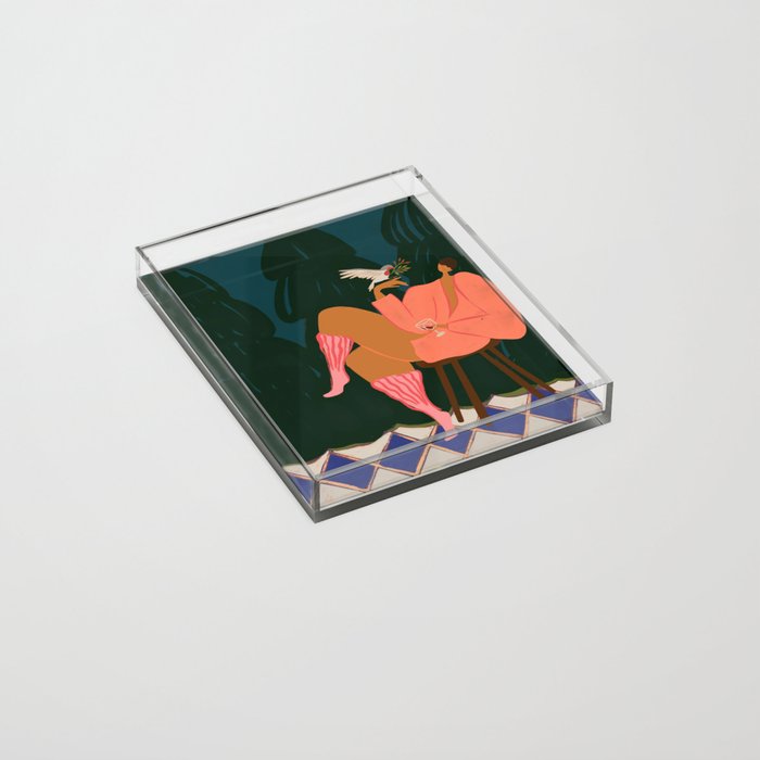 A Lil Birdy Told Me Acrylic Tray