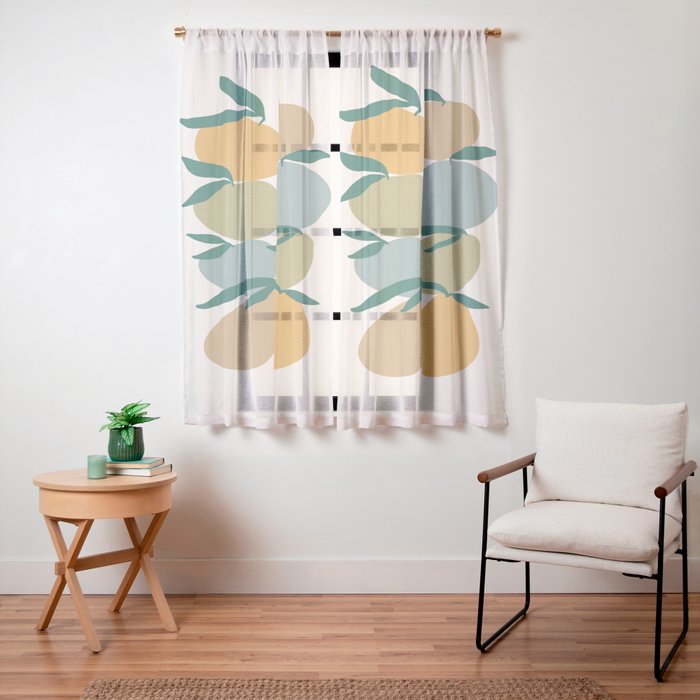 2025 EARTHY FRUIT MARKET CALENDAR Window Curtain