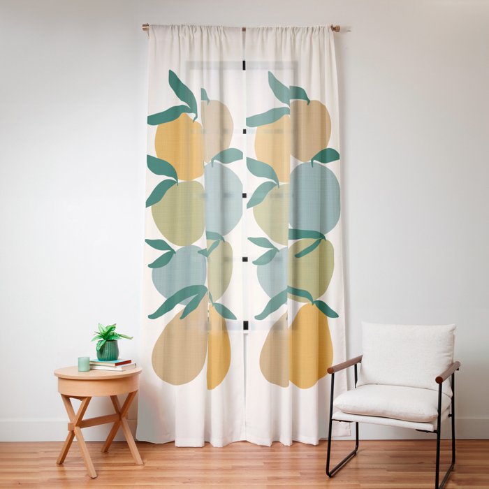 2025 EARTHY FRUIT MARKET CALENDAR Window Curtain