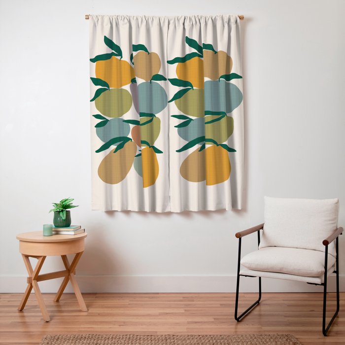 2025 EARTHY FRUIT MARKET CALENDAR Window Curtain