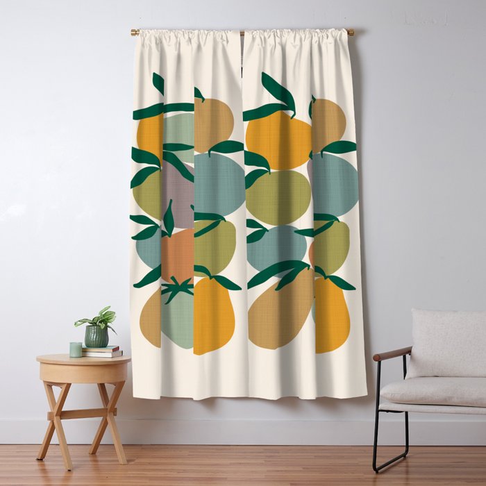 2025 EARTHY FRUIT MARKET CALENDAR Window Curtain