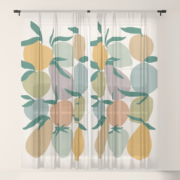 2025 EARTHY FRUIT MARKET CALENDAR Window Curtain