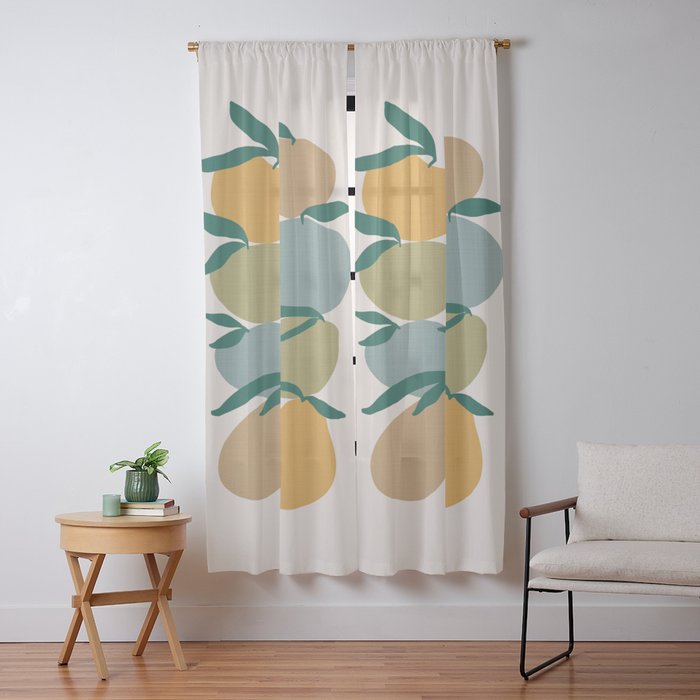 2025 EARTHY FRUIT MARKET CALENDAR Window Curtain