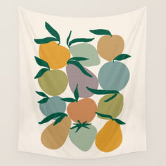 2025 EARTHY FRUIT MARKET CALENDAR Wall Tapestry