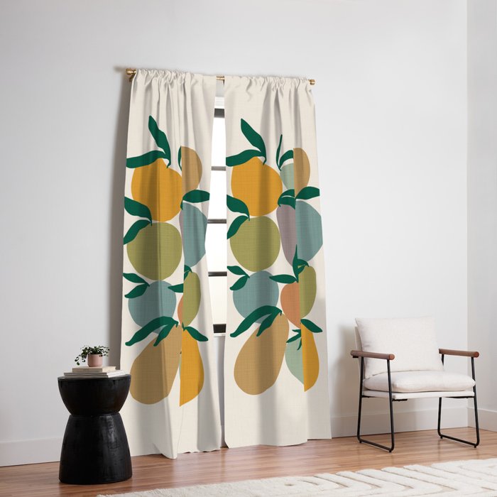 2025 EARTHY FRUIT MARKET CALENDAR Window Curtain