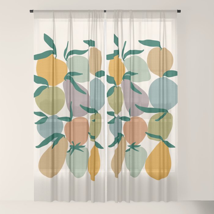 2025 EARTHY FRUIT MARKET CALENDAR Window Curtain